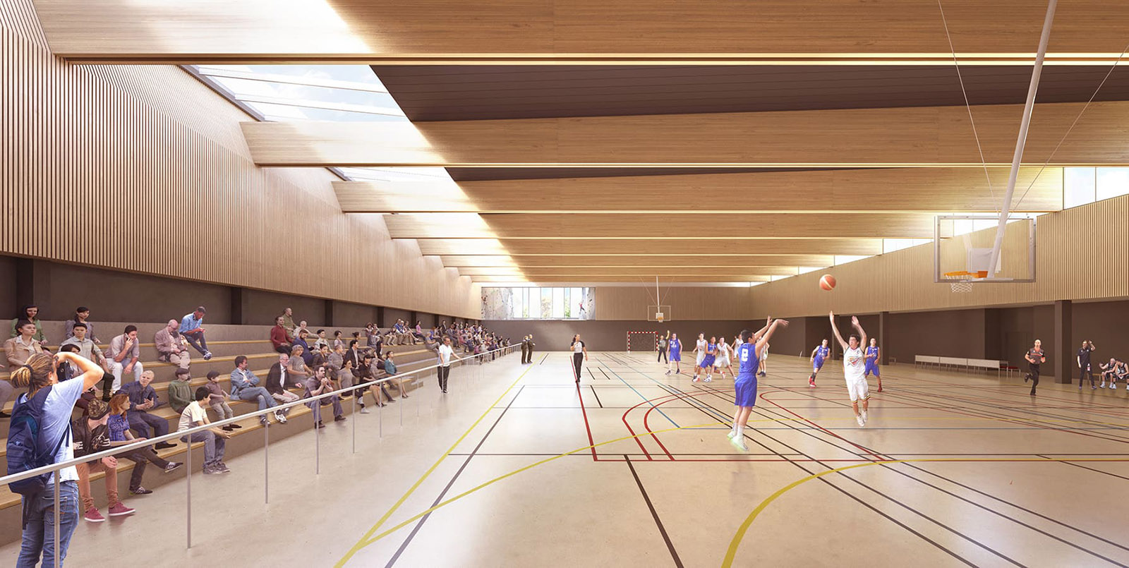 Perspective du gymnase - Complexe sportif de Charleville-Mezières BVL Architecture